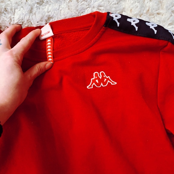 Medium red cropped Kappa sweatshirt - Picture 2 of 3